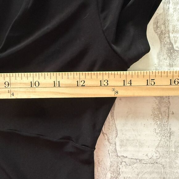 Show Me Your Mumu Black V Neck Short Sleeve Stretch Fitted Bodysuit Top Sz S - Picture 5 of 10